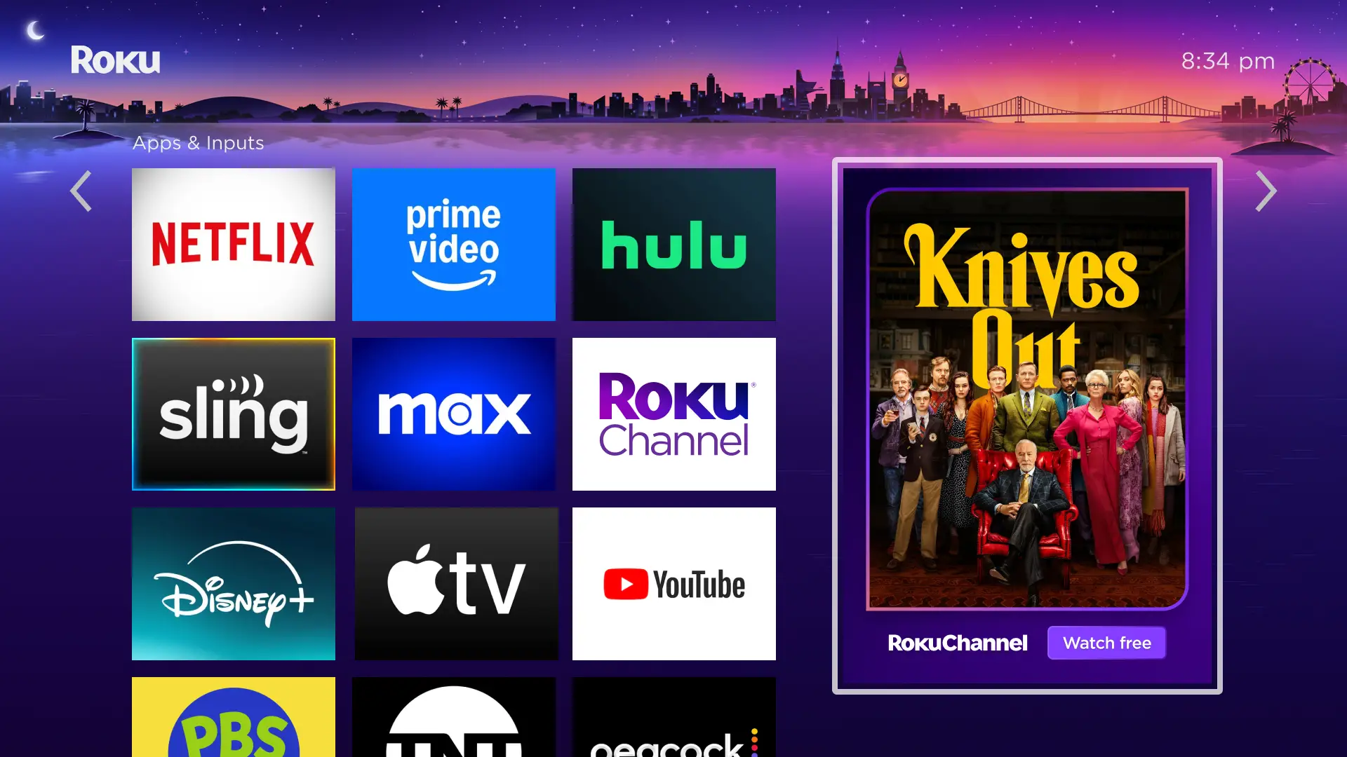 Roku home with Ad